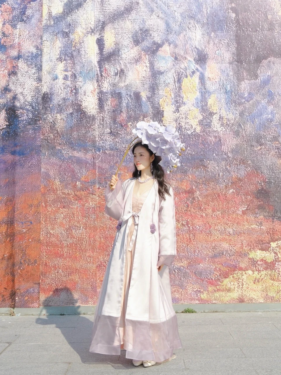 

New Chinese Sle Zen Clothing TIIANNTIAAN Silk Satin Floral Cotton Coat Long Sve V-Ne Street Sle Winter Faion