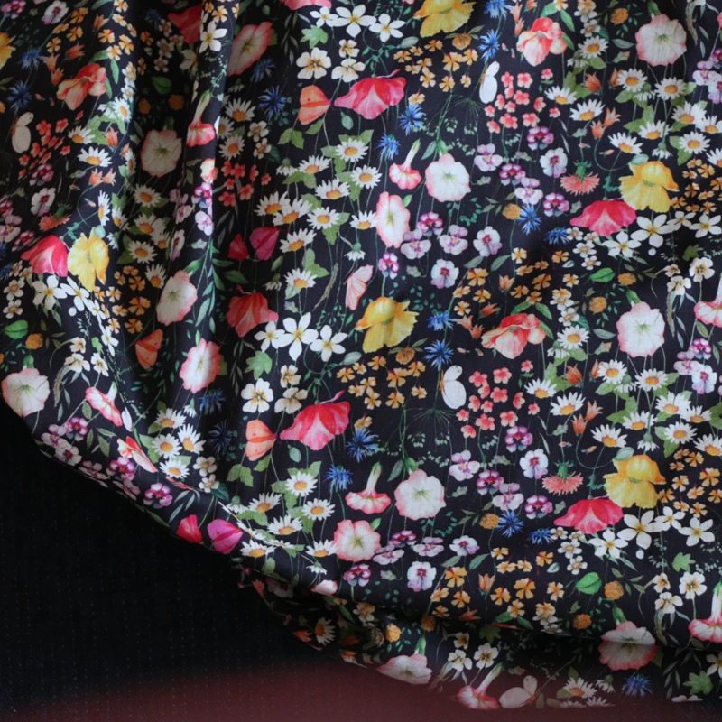 Jude Garden Floral 100% Cotton 80S Like Liberty Fabric Digital Printed for Sewing Cloth Dress Skirt Kids Designer Poplin Tela