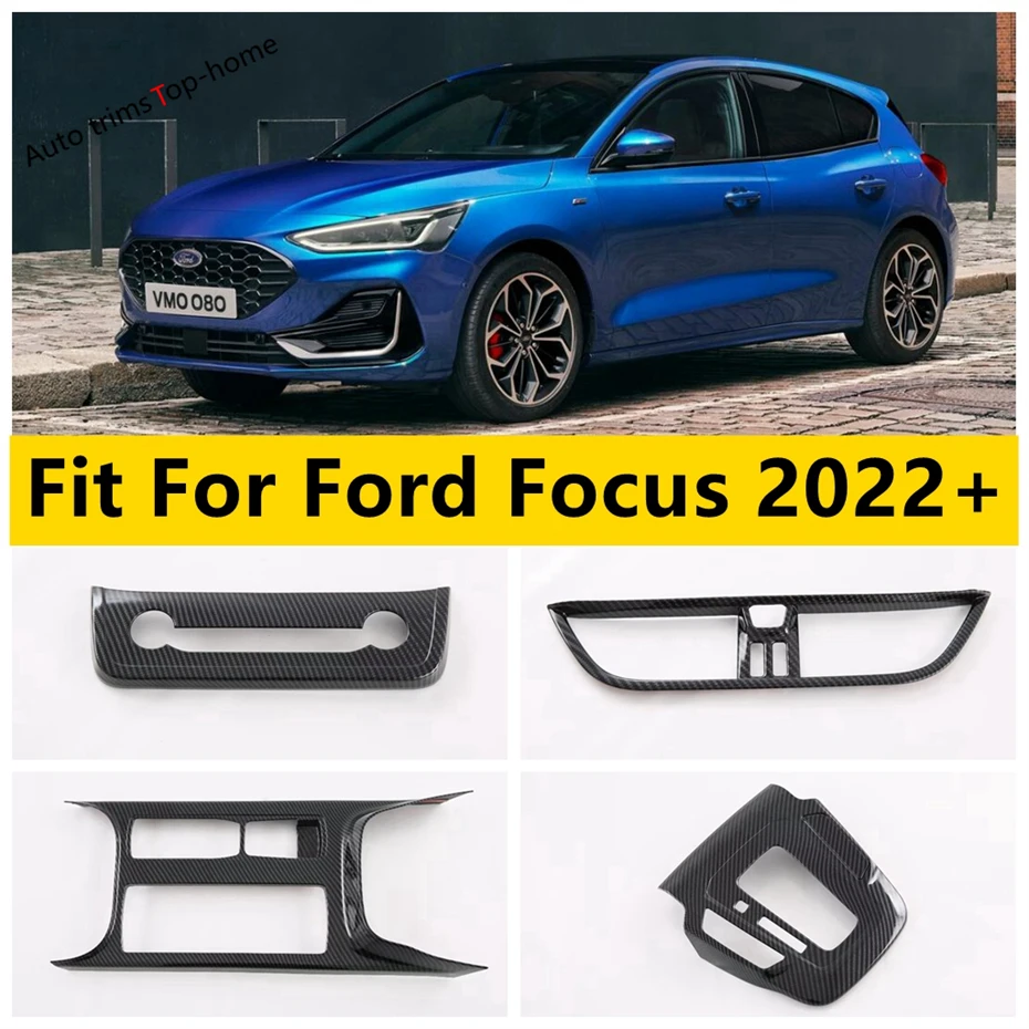 

Carbon Fiber Shift Gear Panel / Water Cup Holder / Air Outlet AC Vent Frame Cover Trim Accessories For Ford Focus 2022 2023 2024