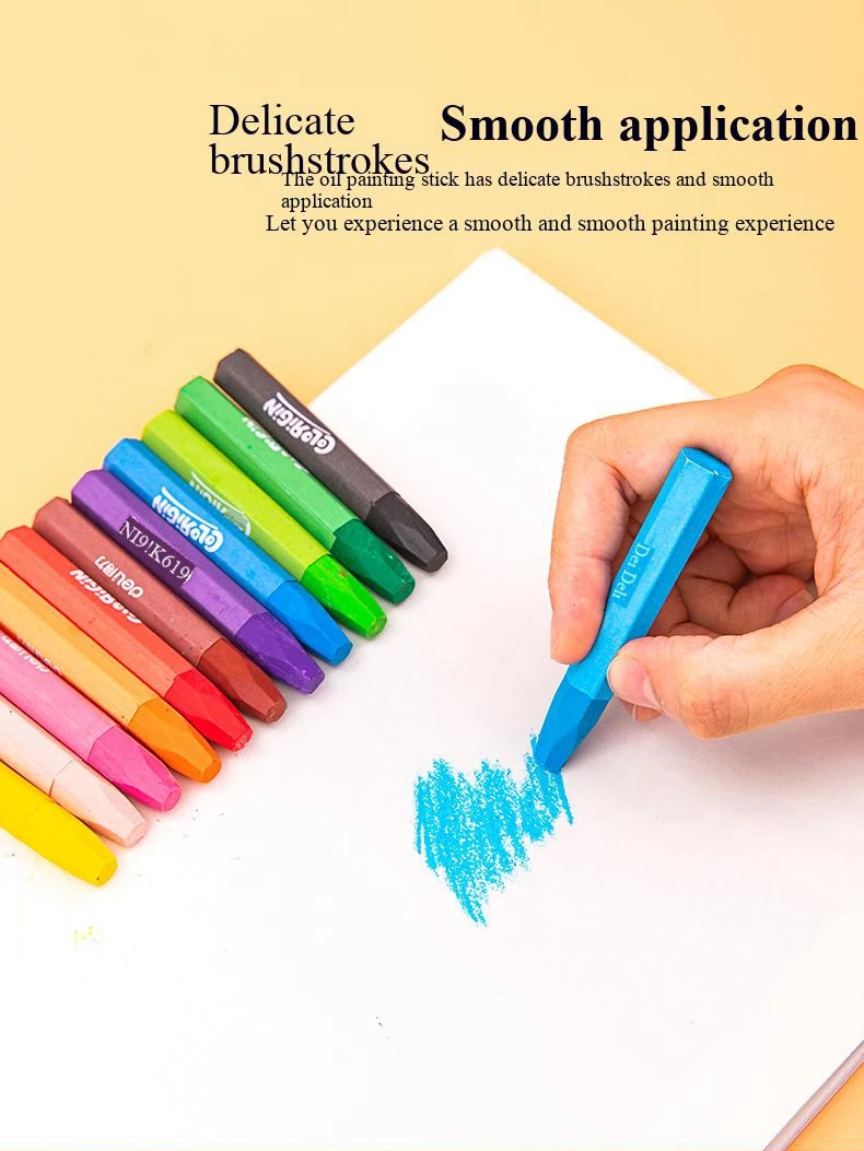 ديلي 72051 ألوان الباستيل الزيتية 18 لونًا أقلام تلوين شمعية ناعمة معتمدة من الاتحاد الأوروبي والولايات المتحدة أقلام رسم فنية للرسم والتلوين الإبداعي #6