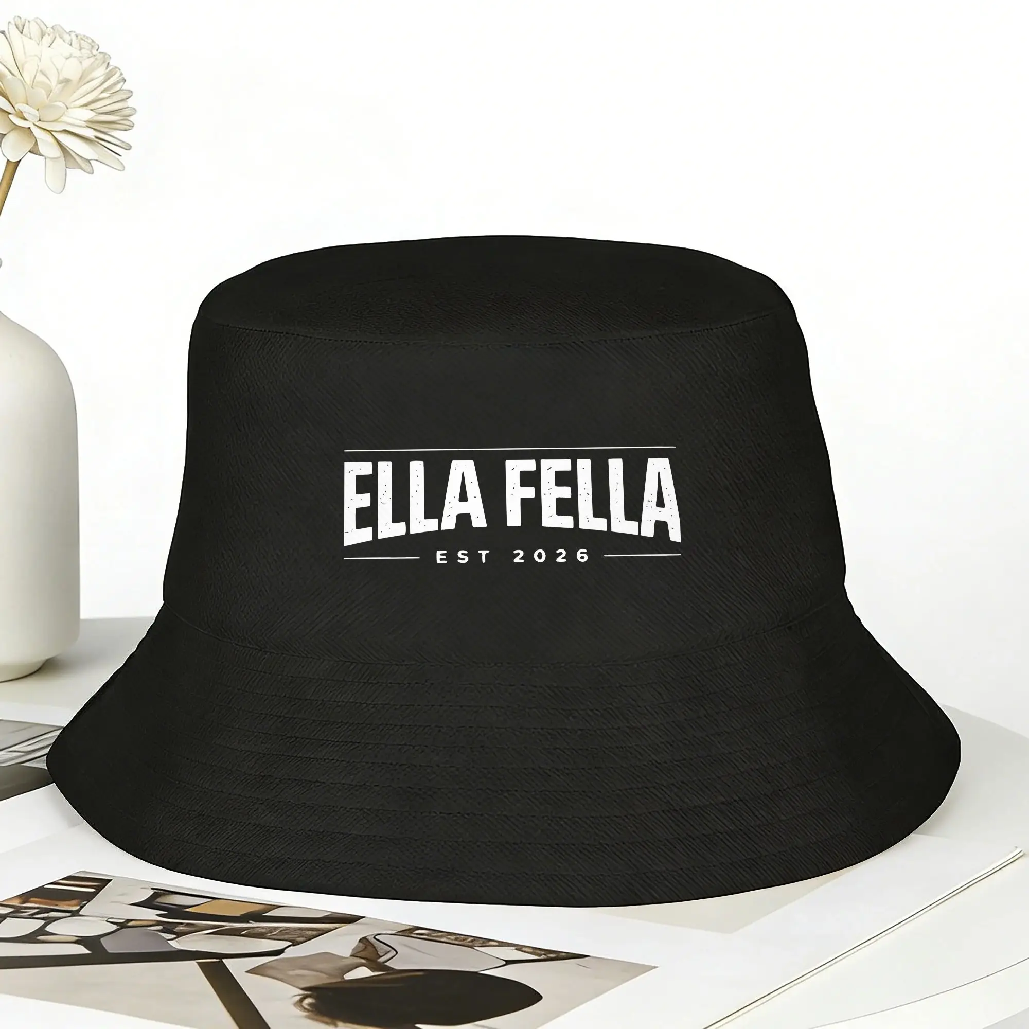 Ella Fellas Club Bucket Hat  Outdoor Fisherman Caps For Unisex Korean Travel Hiking Sun Hats Personality Design Cap