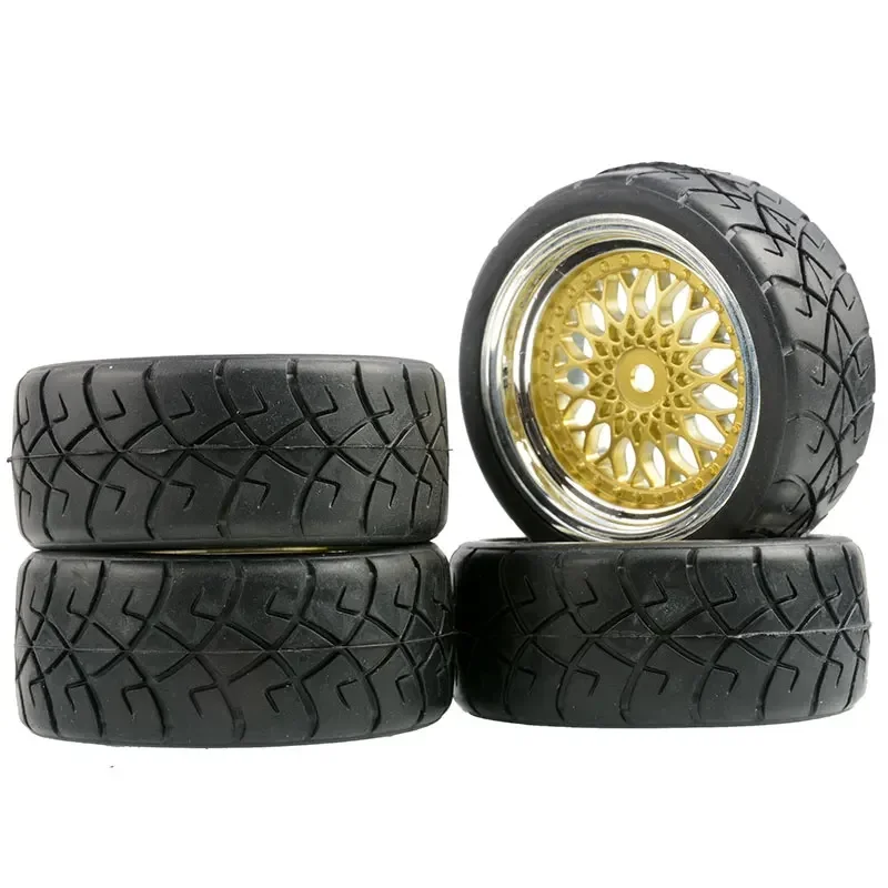 

4PCS 65mm 1/10 Rubber Tire RC Racing Car Tires On Road Wheel Rim For HSP HPI RC Car Part Diameter 65mm Tires 94123-94122