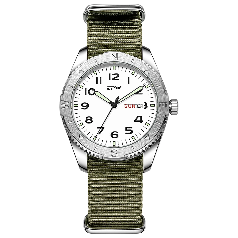 Men's 40mm Field Watch, Easy Reading Fabric Strap
