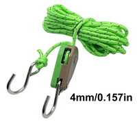 6pcs 4mm Camping Awning Wind Rope Tent Hook tension Rope Fastener Fixed Buckle Pulley Tensioner Ratchet Hangers