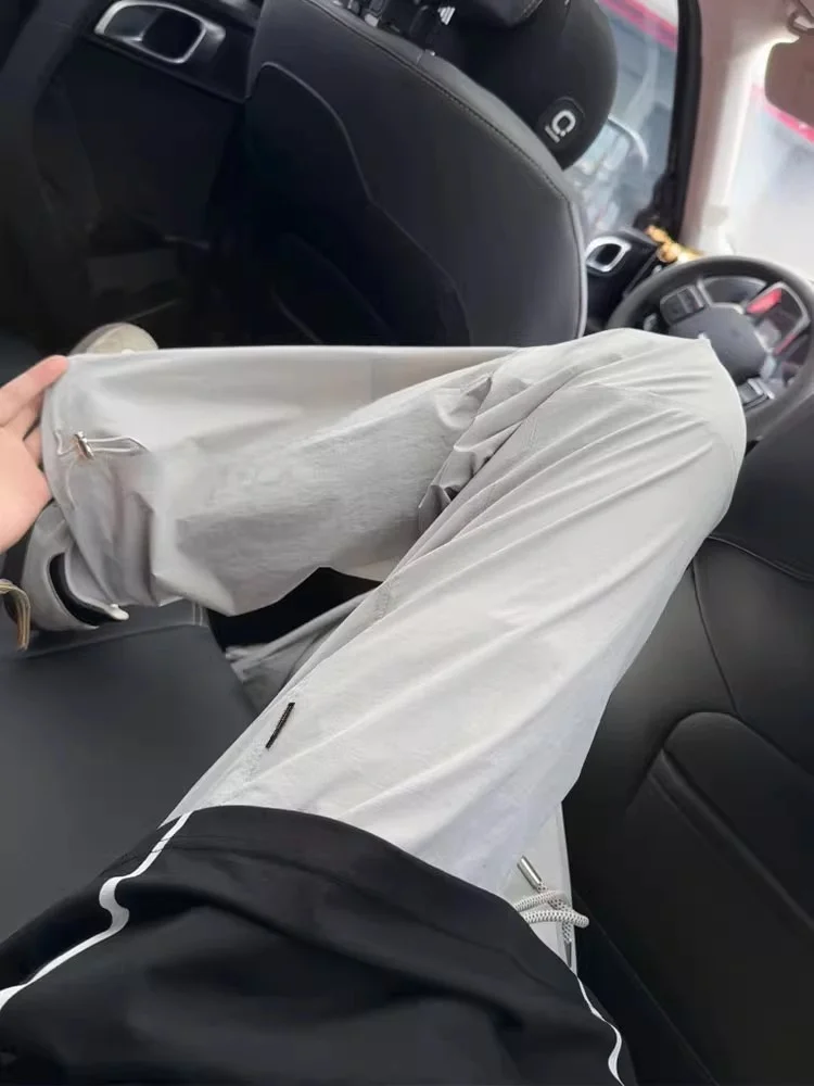 

Qui Dry Ice Skin Slim Fit Летние тонкие версии Велосипедные спортивные брюки Мужчины Женщины Парасолька Солдат Штурмовые брюки Повседневные прямые...