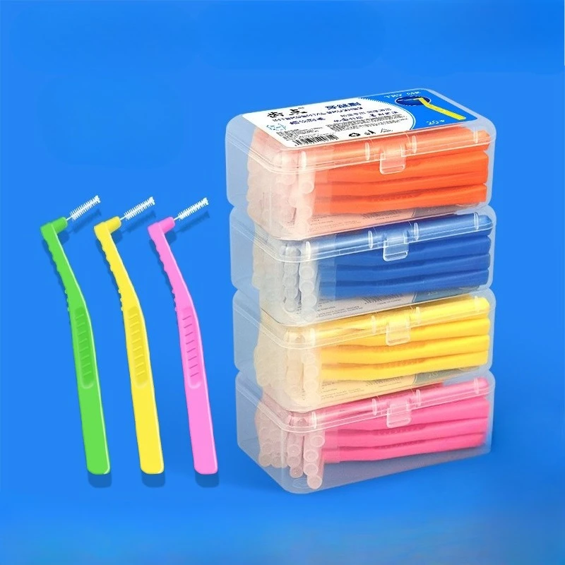 20Pc/Box L-shaped Interdental Brushes Cleaning Soft-bristled Orthodontic Toothpick Teeth Tooth Pick ToothBrush Oral Hygiene 2027