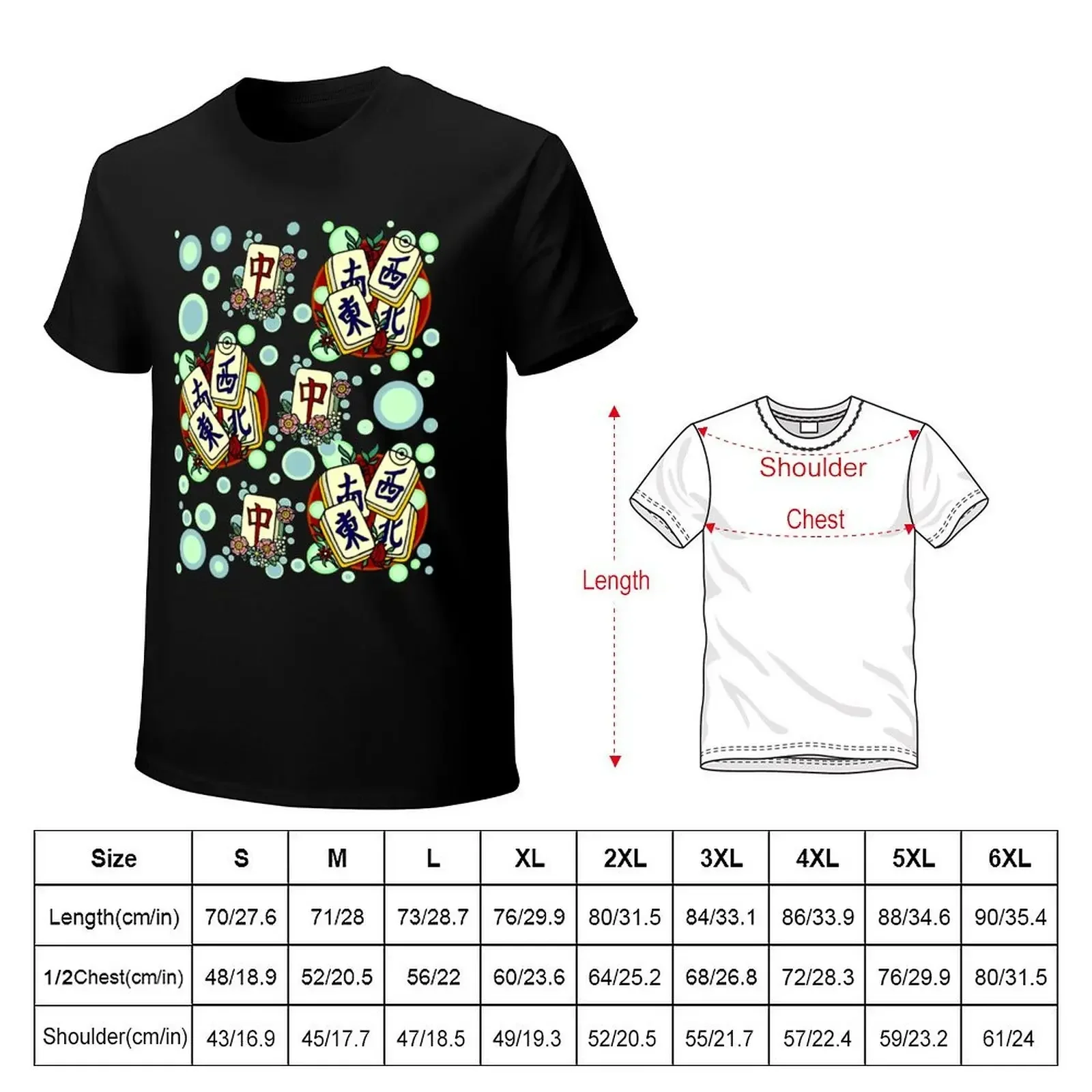 mah jongg pattern T-shirt funnys aesthetic clothes kawaii clothes designer t shirt men