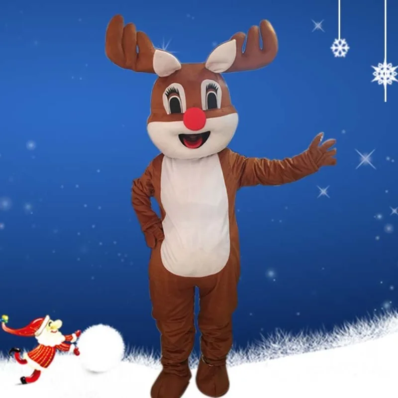 Christmas Deer Costume Women Party Carnival Festival Outfit Mascot Animal Cosplay Snow Man Doll Walking Clothes Cartoon Wear