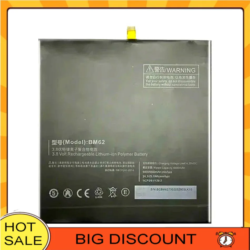 

Fast Charging For Xiaomi MI Pad 3 Mipad 3 miPad3 7.9 Inch MEC91 6400mAh Reliable Power Supply BM62 Tablet Battery