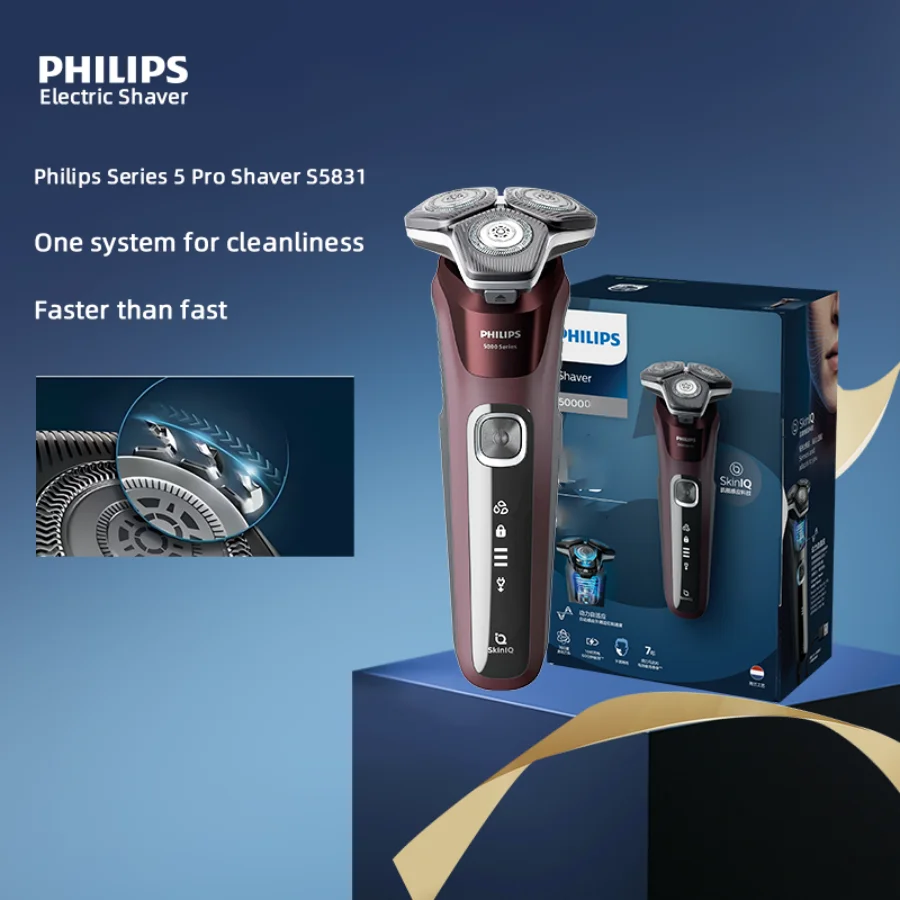 

PHILIPS New 5000 Series Electric Shaver Dry Wet Shaving Triple Blade 5-Way Floating Head Beard Trimmer Men's Electric Razor