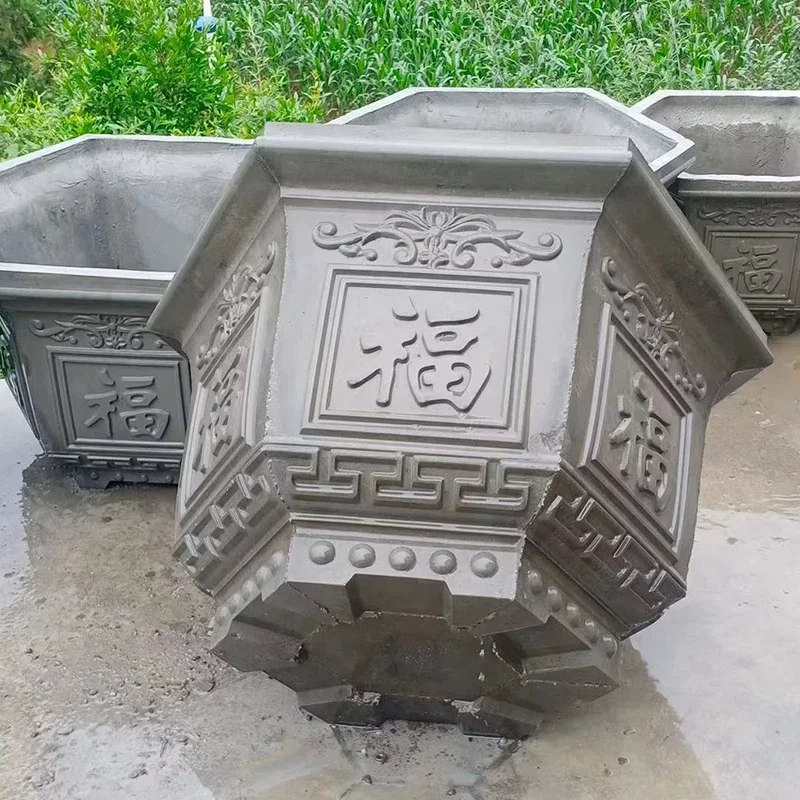 Flower Pot Mould Pot Cement Mould European Thickened Bonsai Concrete Cast-in-place Abrasives Plastic Model Roman Column