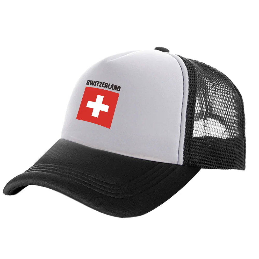 Switzerland Trucker Caps Men Swiss Hat Baseball Cap Cool Summer Unisex Mesh Net Caps