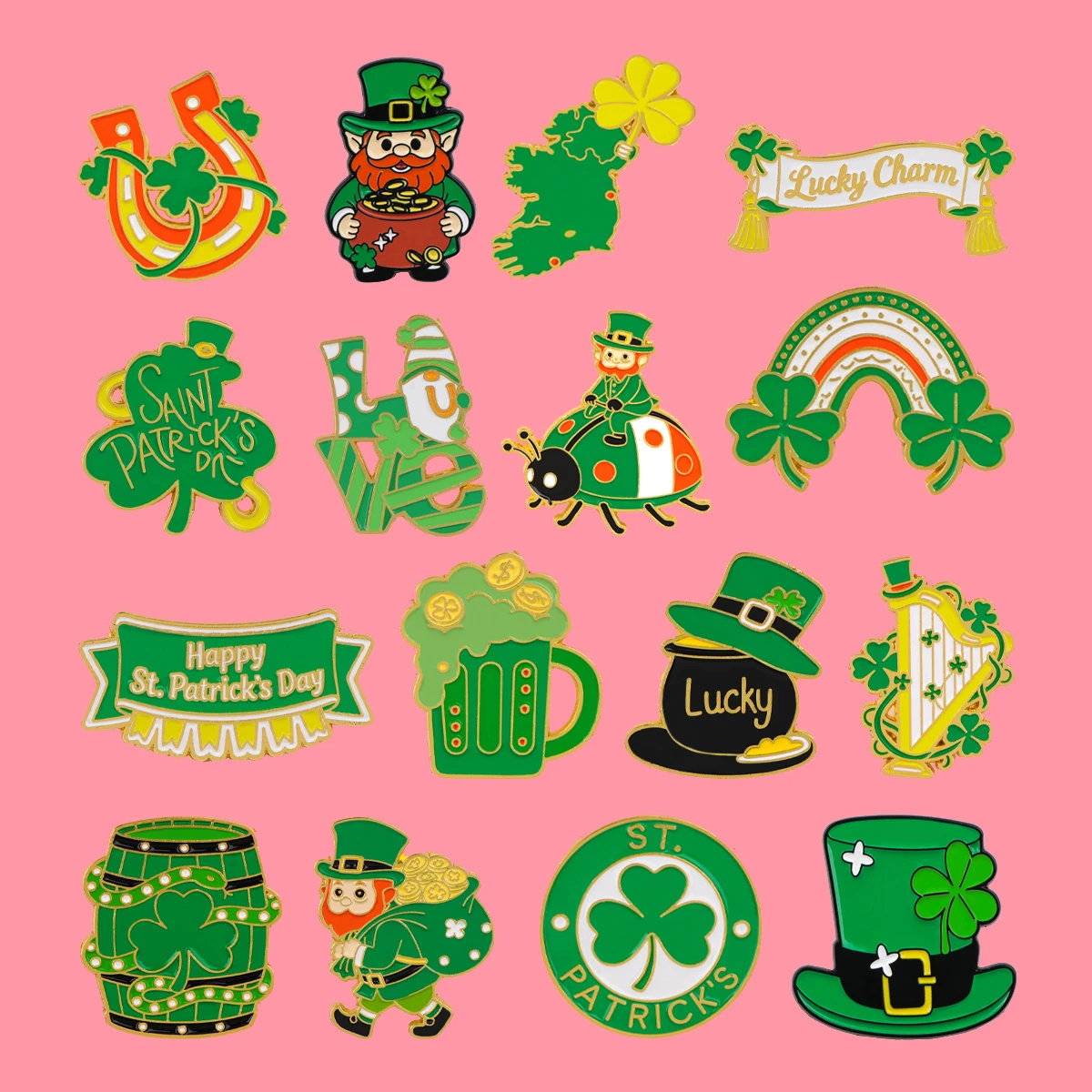 Emaille-Anstecknadel zum St. Patrick's Day, grüne Zitate, Serie, Brosche, Anstecknadel, Abzeichen auf Rucksack, Kleidung, Accessoires, Modeschmuck, Geschenke