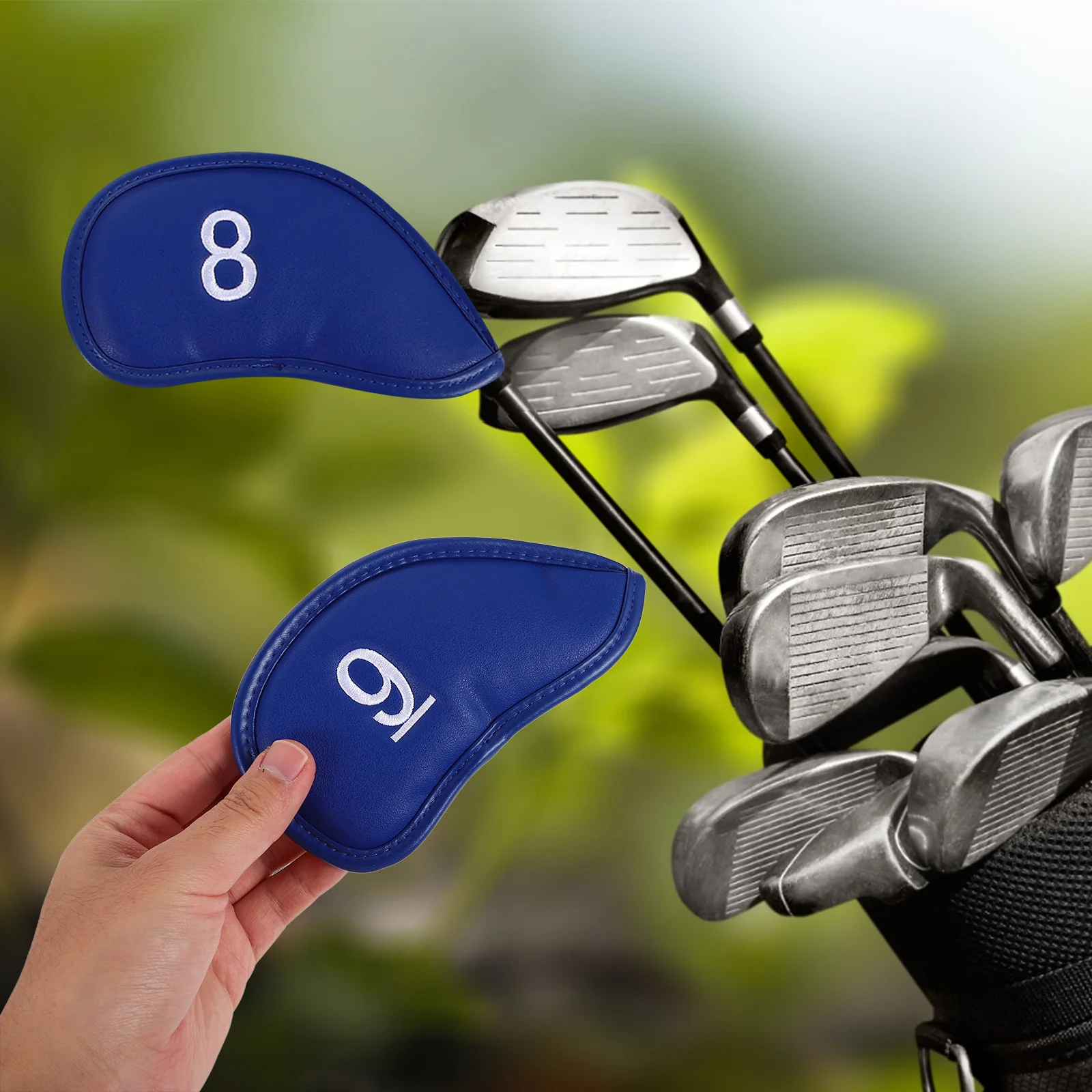 

12Pcs Thickened PU Golf Heads Covers Durable Golf Iron Protective Covers Numbered Club Headcover Set Headcover Caps