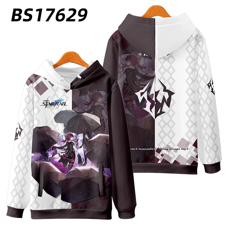 Sudadera con capucha de Anime Honkai Star Rail Kafka para hombres y mujeres, ropa de calle Harajuku, jersey de Hip Hop, chaqueta con capucha, prendas de vestir exteriores