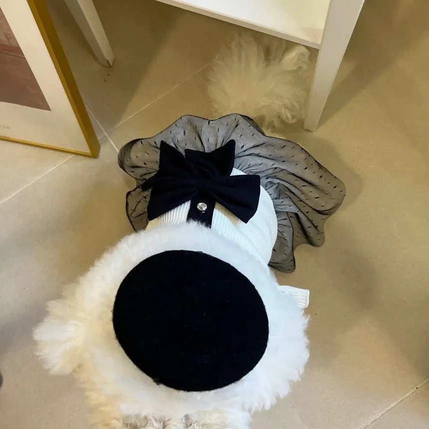 2024 New Retro Pet Skirt Couple Style Pet Dog Clothing Vest Summer Kitten Cute Bow Skirt Clothing Teddy Pet Cool Breathable Tops