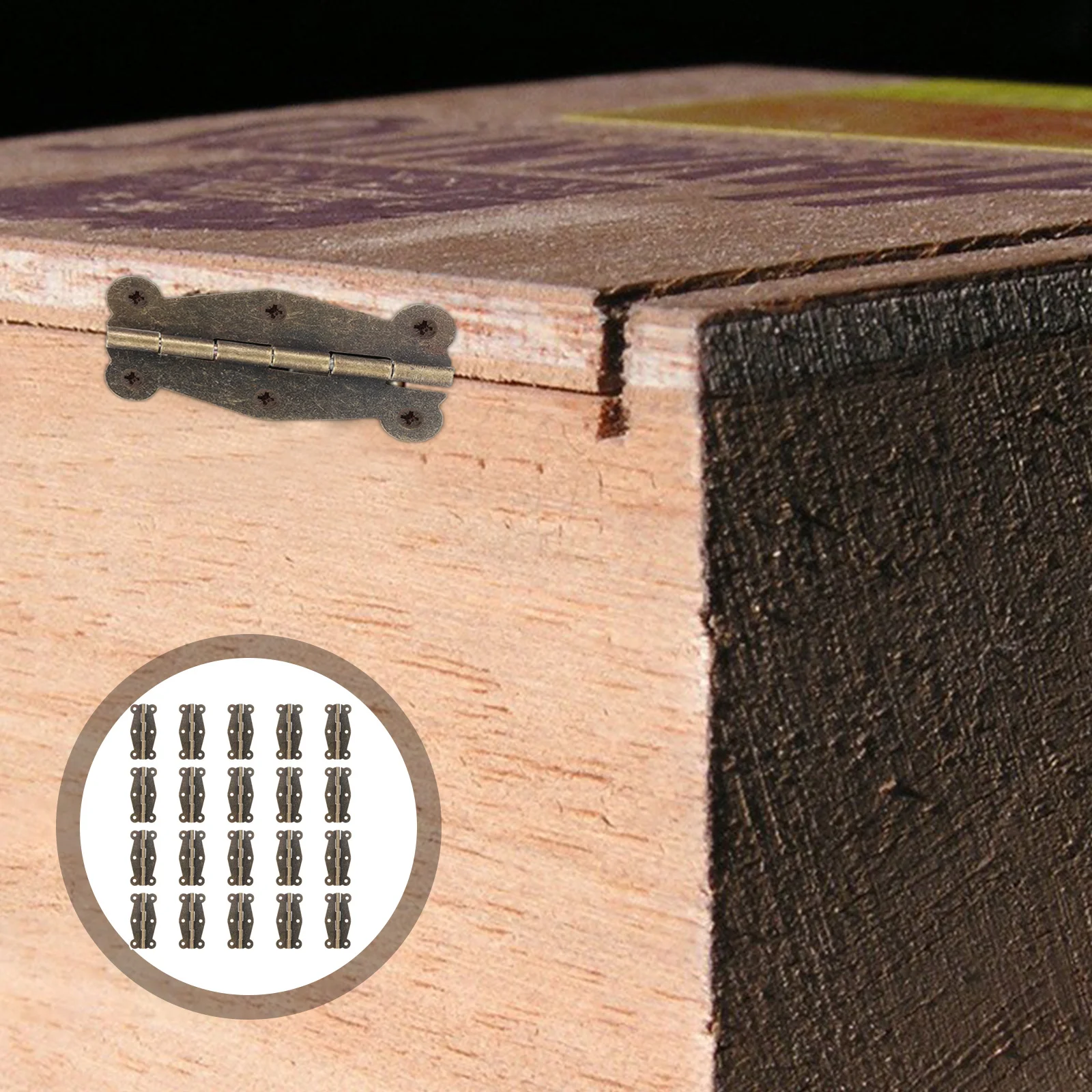 

20Pcs Butterfly Hinges Iron Durable Wooden Box Hinge Perfect for Jewelry Gift Case Crafts Present Case Hinge