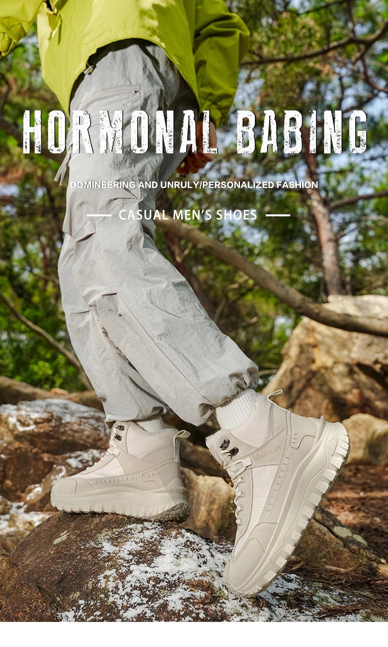 Herren-Outdoor-Schuhe und -Stiefel, Herrenschuhe, geeignet für den Winter, leicht, warm, einfach anzuziehen, mit einem stilvollen Obermaterial. – Detail 1