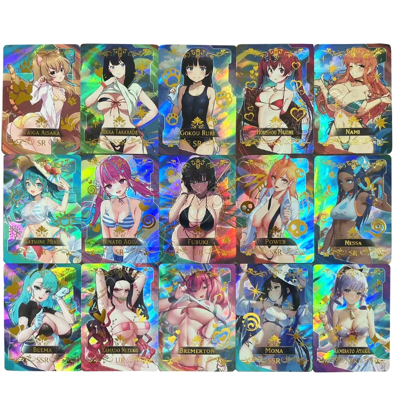 55pcs Not repeating Sexy Bikini Loli Swimsuit Card Charming Sexy Card Goddess Story ACG Sexy Anime Pornography collect Card