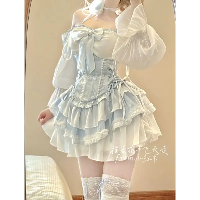 Donne Blu Jk Uniforme Primavera Manica Corta Vestito Da Marinaio Ragazze della Scuola Cravatta Da Marinaio Gonna A Pieghe Vestito Carino Anime COS Costume JK