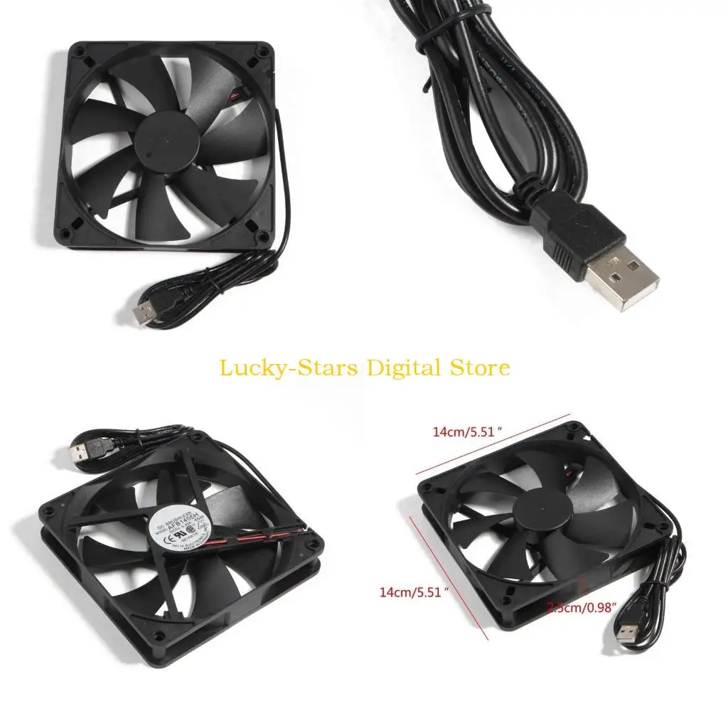 

T3EE 140mm DC5V USB Connector CPU Cooler Radiator 14cm 140x140x25mm Computer PC Case Cooling Fans