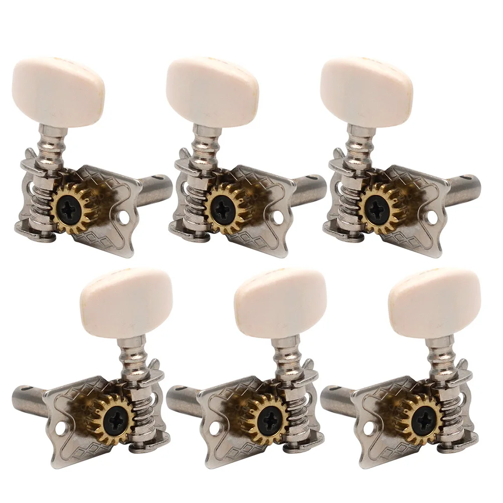 

6pcs Guitar Tuning Pegs Replacement Machine Heads for Acoustic Guitar Ukulele Vintage Style String Knobs Retro Gear Design