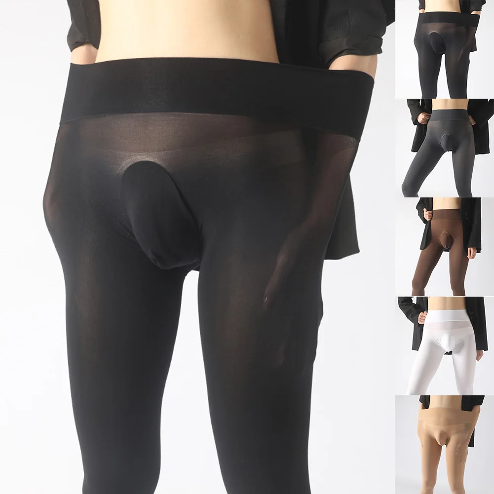 Men Casual Thermal Underwear Bottom Elastic Long Johns Warm Baselayer Pantyhose Gay Temptatio JJ Sleeve Keep Warm Leggins
