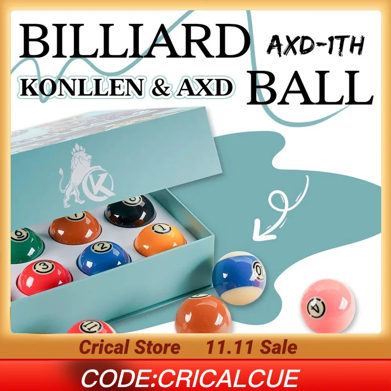 

KONLLEN шары для бассейна 57,2 мм, набор полимерных шаров 2-1/4 дюйма, 16 шт., полный набор для бильярдных столов, наклейка с маятником для бильярда, аксессуары для бильярда