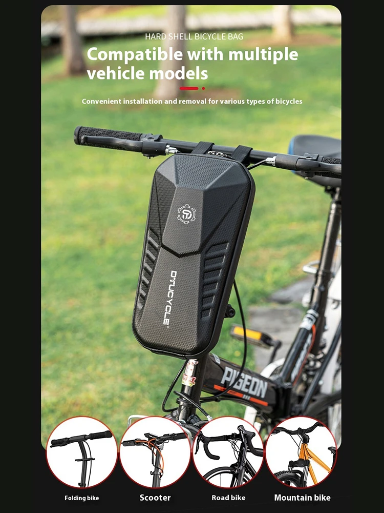 AliExpress NONE 2/3/4L Bicycle Front Bag Electric Scooter Front Bag Waterproof Bicycle Storage Bag Hard Shell Handlebar Bag Cycling Accessories