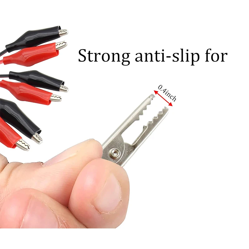 Clip per test a coccodrillo Morsetto a presa USB maschio Puntali Connettore Adattatore di alimentazione Cavo Cavo da 50 cm Rosso Nero