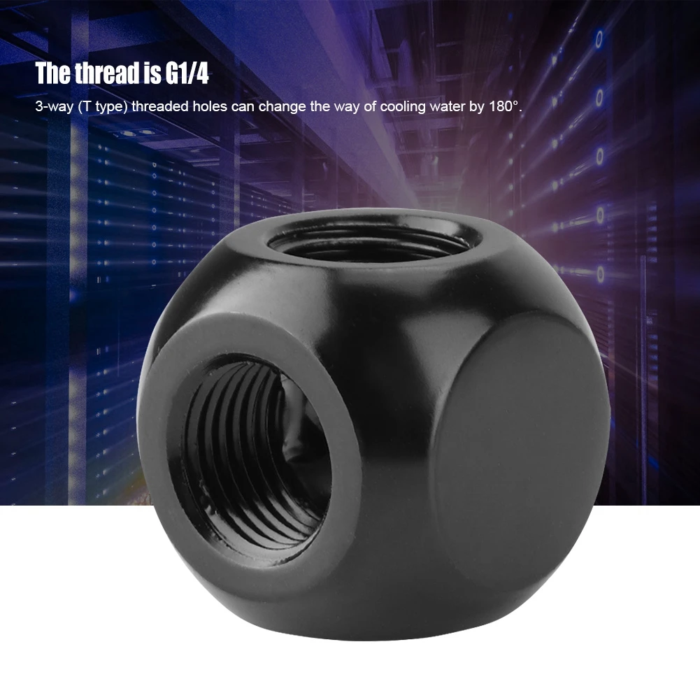 Thread Tube Connector Spherical G1/4 Inner Thread Brass 3 Way PC Water Cooling Tube Connector Fitting Adapter ube Connector