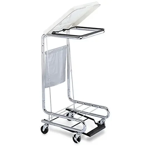 Chrome Step-On Hamper 18.625