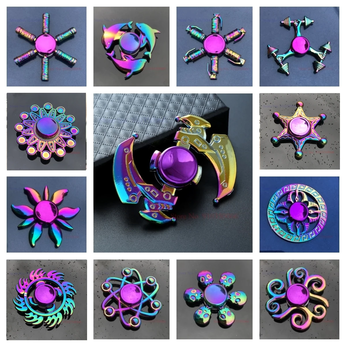 Brinquedo de metal colorido fidget spinner para crianças adultas anti-ansiedade adhd alivia o estresse criativo dedo spinner menino presente de