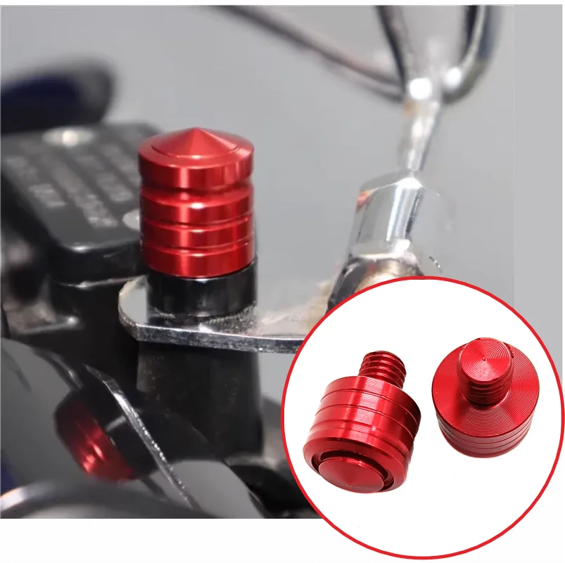 M8 M10 CNC Aluminum Motorcycle Mirror Hole Plugs 2Pcs Anti‑Rust Rearview Mirror Screw Plugs For Motorbike Accessories