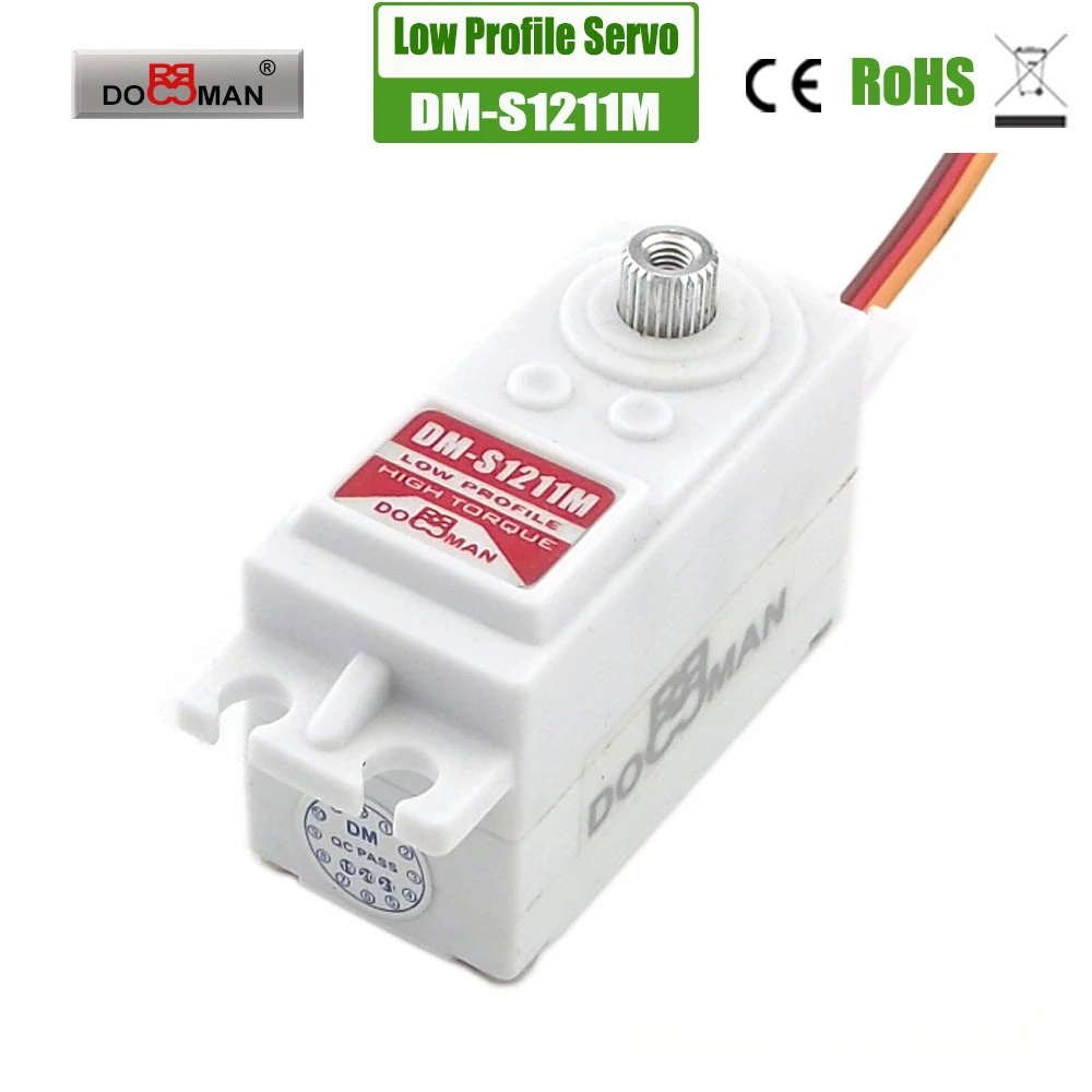 DORCRCMAN DM-S1211M 12kg Digital Servo Metal Gear Core Motor Servos de direção de alto torque para RC Robot Aircraft Acessórios para carros