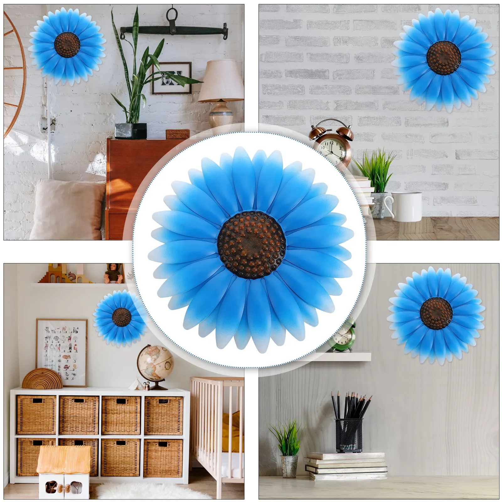 

Iron Wall Flower Hanging Pendant Metal Craft Easy Install Smooth Edges Home Wall Ornament Decoration Flower Ornament