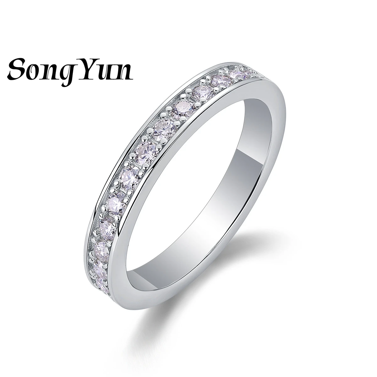 

SONGYUN Designer Jewelry 925 Sterling Silver Ring Round Moissanite Christmas Ring for Bride 18K Gold Plated SYT Patent Jewellery