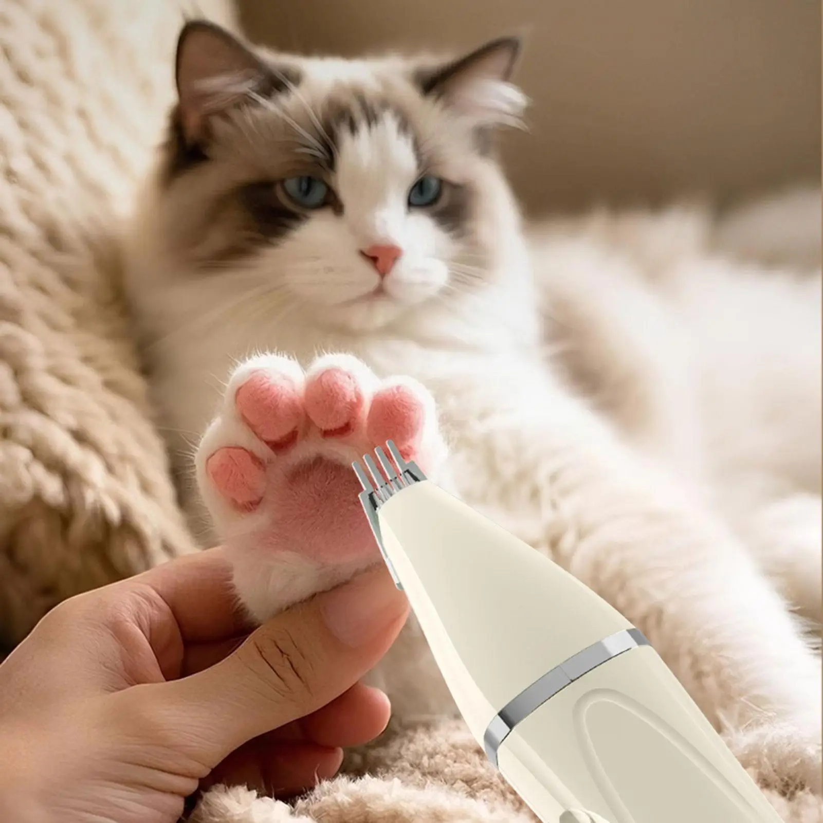 Dog Grooming Kit 4-in-1 USB Rechargeable Electric Shaver Grinder Pet Grooming Kit For Puppy Pet Dachshund Home Indoor Paw Claw
