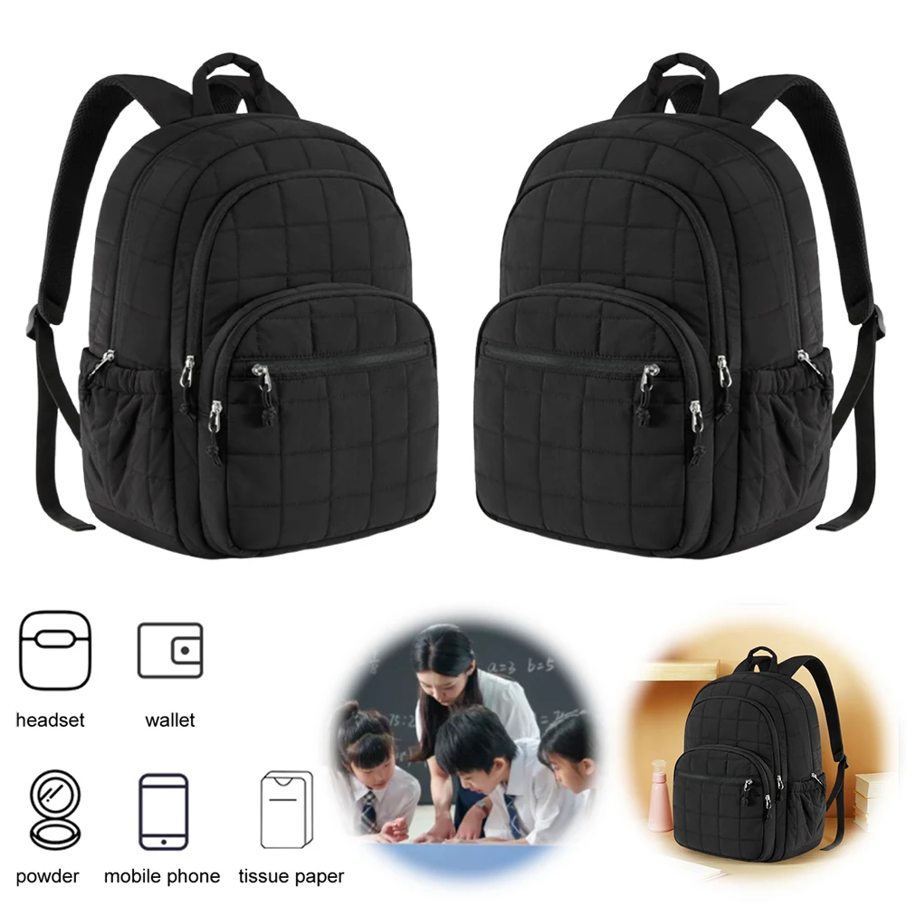 

15,6-дюймовый рюкзак для ноутбука, школьная сумка, стеганый рюкзак для колледжа, сумка для подростков, девочек, женщин, студентов, сумка на плечо
