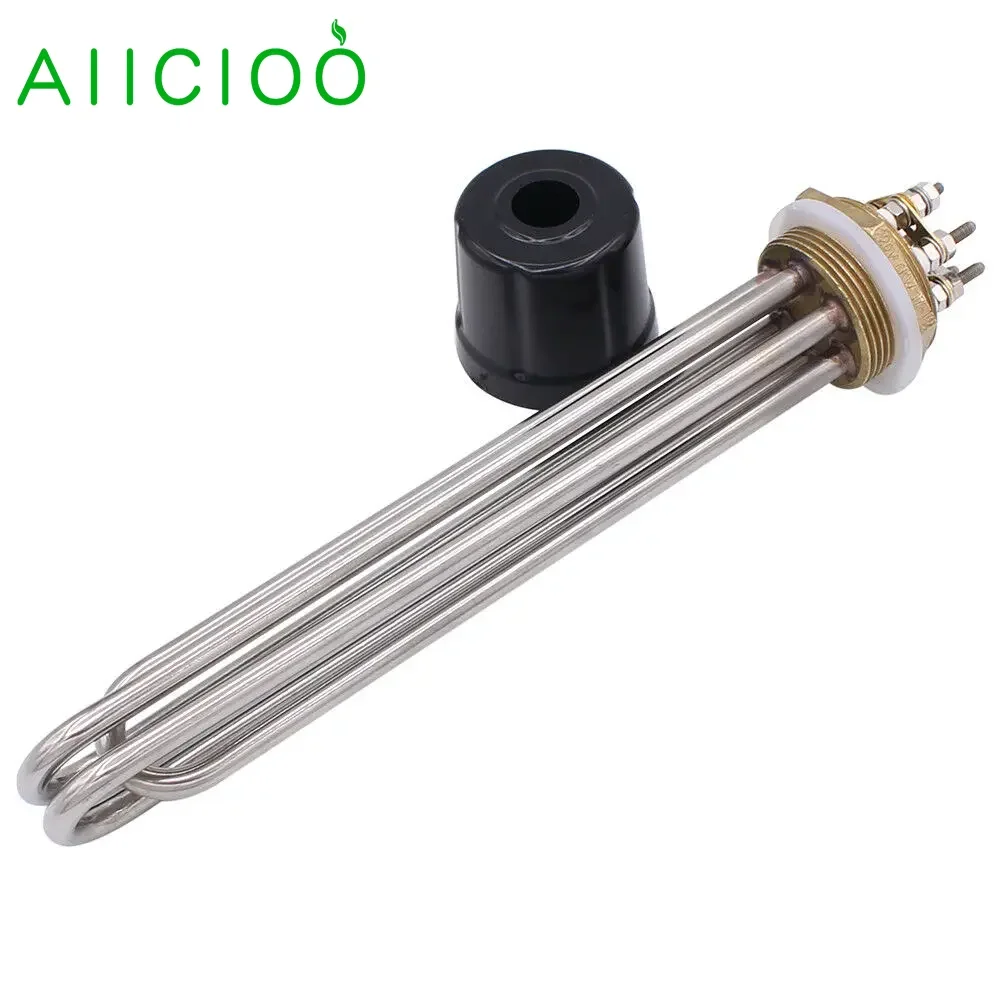 

AIICIOO 220V/380V Water Heater Industrial Electric Heating Element DN32/DN40 Immersion Resistance 3kw/4.5kw/6kw/9kw/12KW SUS304