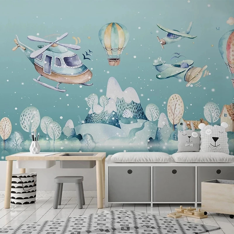 papel-de-parede-personalizado-com-foto-3d-helicoptero-de-desenho-animado-balao-de-ar-quente-mural-para-quarto-infantil-sofa-fundo-de-parede-restaurante
