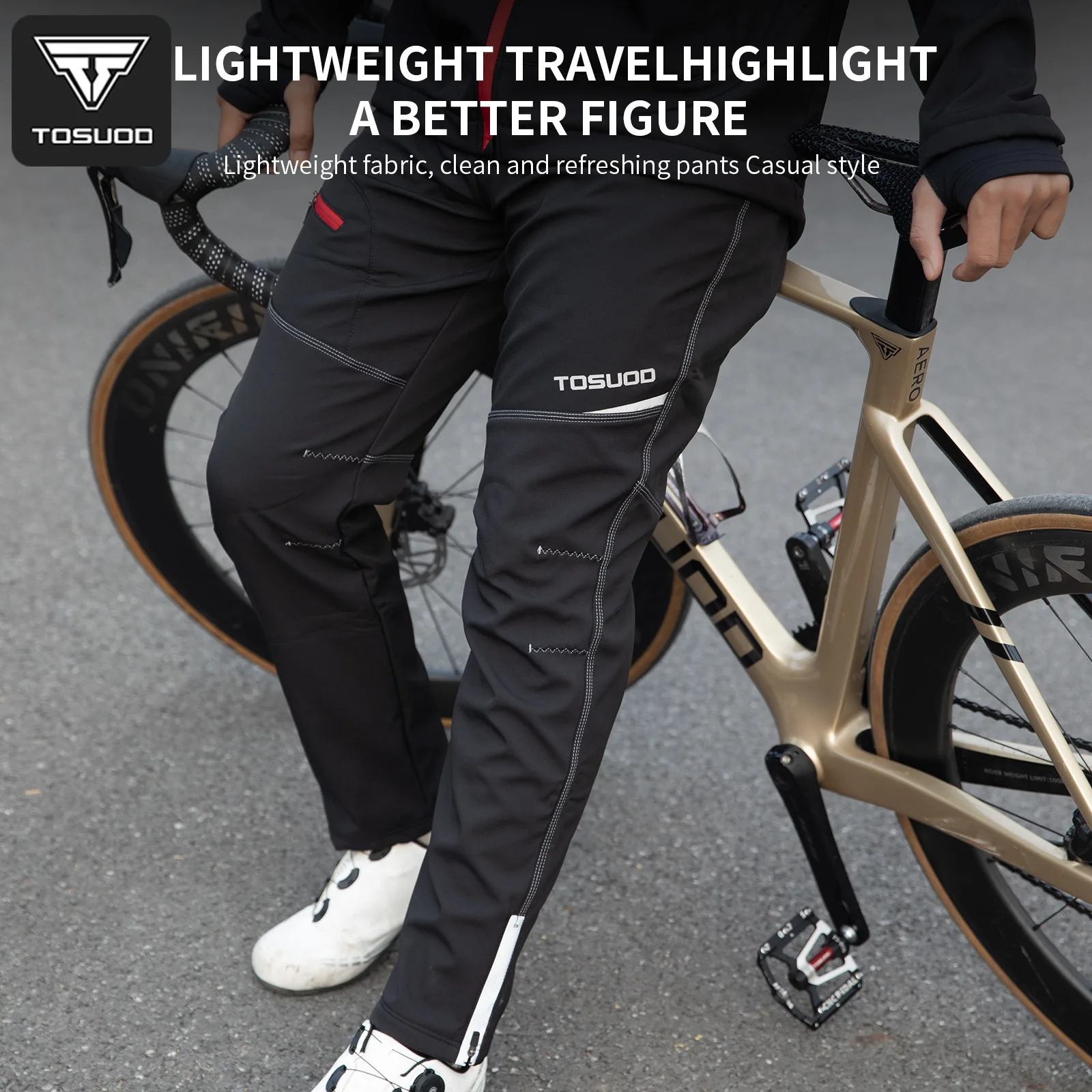 

TOSUOD Thermal Bike Pants Winter Windproof Outdoor Sports Trousers Fleece Breathable Cycling Hiking Pants