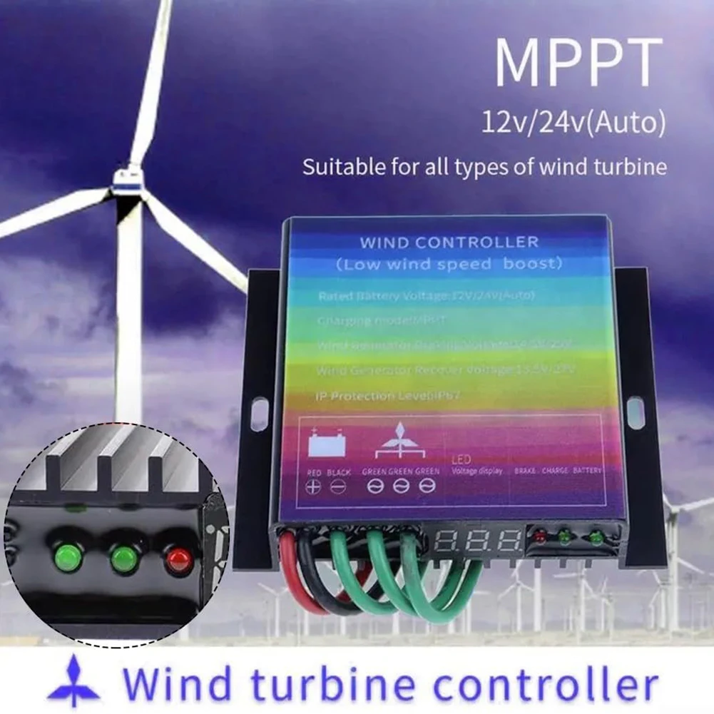 MPPT Wind Turbine Generator Controller 500W/800W With Boost Charging Technology IP67 Wind Power Controller For 12V/24V Systems