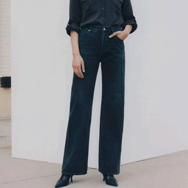 

Maxdutti American Retro Minimalist Office Ladies Mom Jeans Women's Jeans Woman Clothes High Waist Loose Women's Denim Pants
