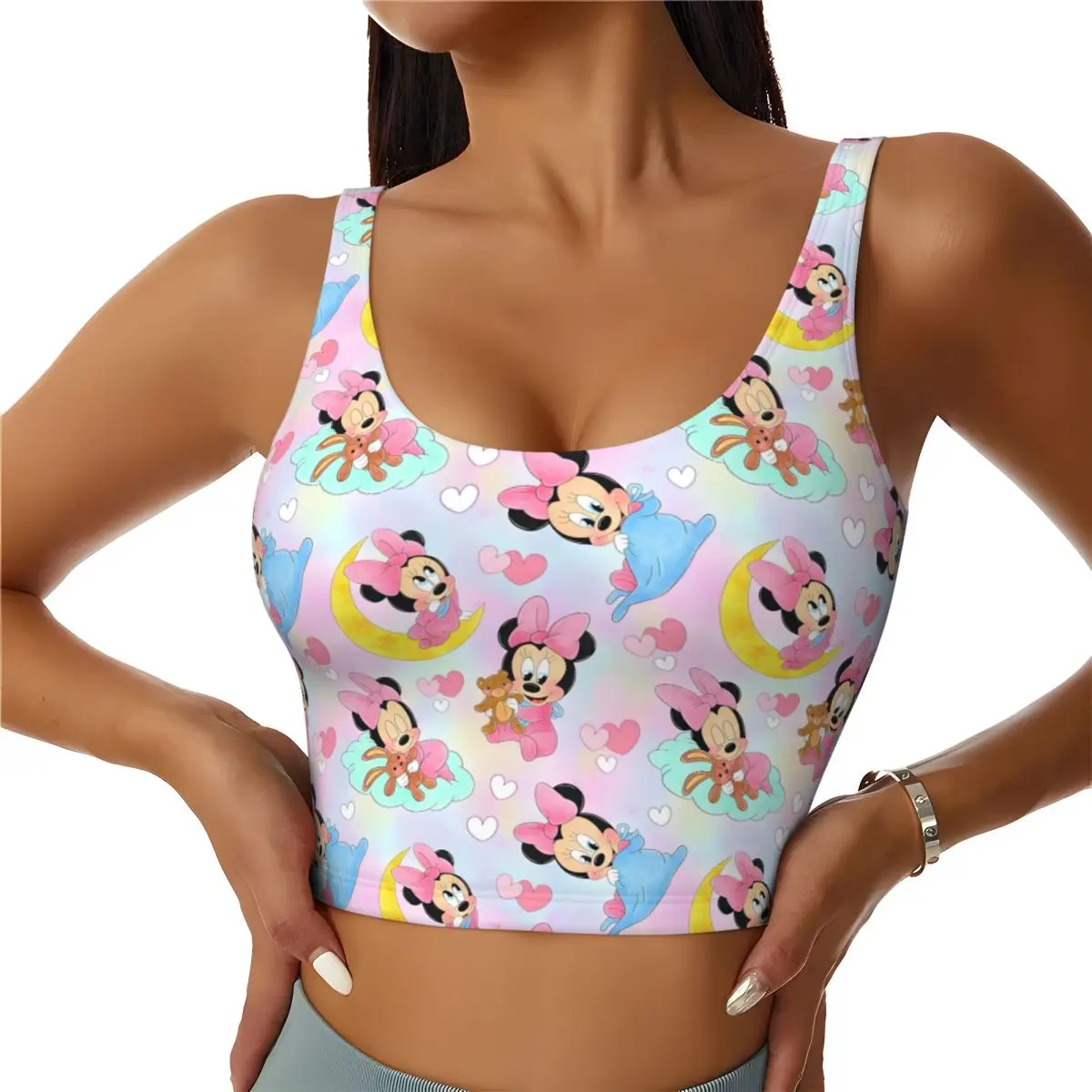 

Custom High Impact Mickey Mouse Minnie Cartoons Movies Sports Bra Women's Anime Gym Workout Yoga Crop Top