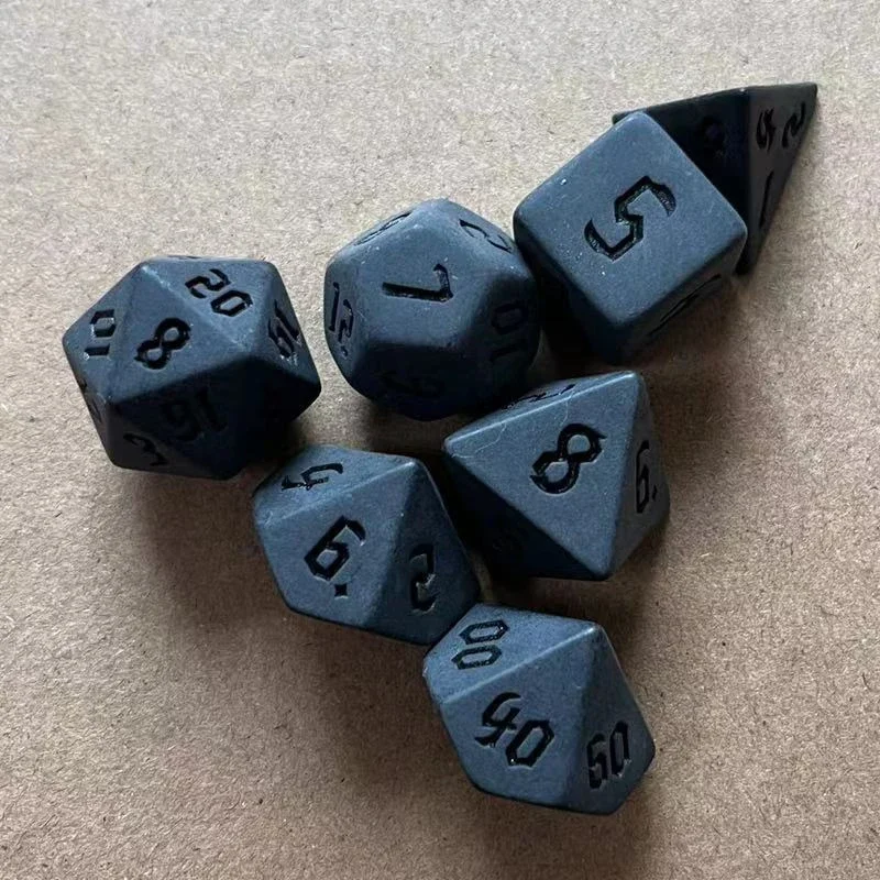 7 unids/lote DIY juego de dados negros multifacos D4 D6 D8 D10 D% D12 D20 dados poliédricos para TRPG entretenimiento juego de mesa dados digitales