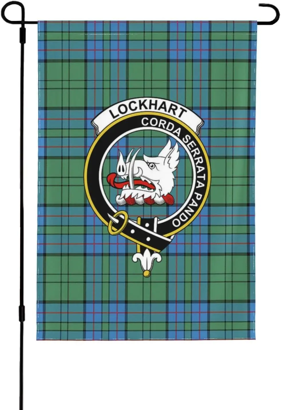 Double-Sided Garden Flag Lockhart Tartan Clan Badge,Tartan Flag For House Wall Hanging Garden Decorative Yard 36x60