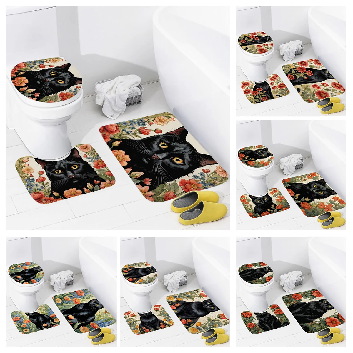 

Домашние коврики для ванной в стиле аниме, коврик для ног в стиле животного, современные аксессуары, Противоскользящий коврик aaaa для ванной