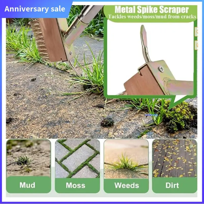 

AD23-Weed Brush 60INCH Long Handle, Manual Crevice Weeding Brushes, Crack Weeder, For Cleaning Patio Block Walkway Driveway