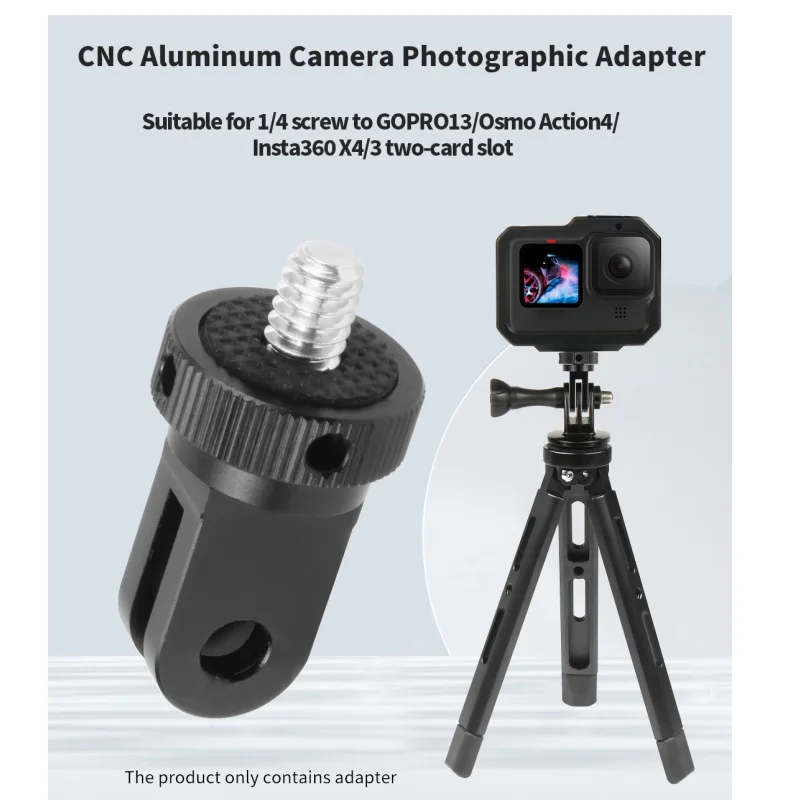 1/4 Screw Mini Tripod Convert Mount to Quick-Release Adapter for GoPro Hero 13 12 for DJI Osmo Action for Insta360 X4 Air Camera